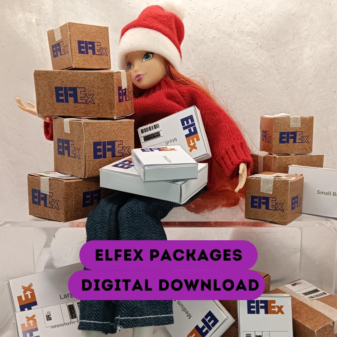Stackable Boxes Elf Elfex Delivery Boxes Printable | Mini Shipping Boxes for Elf or Dolls ...