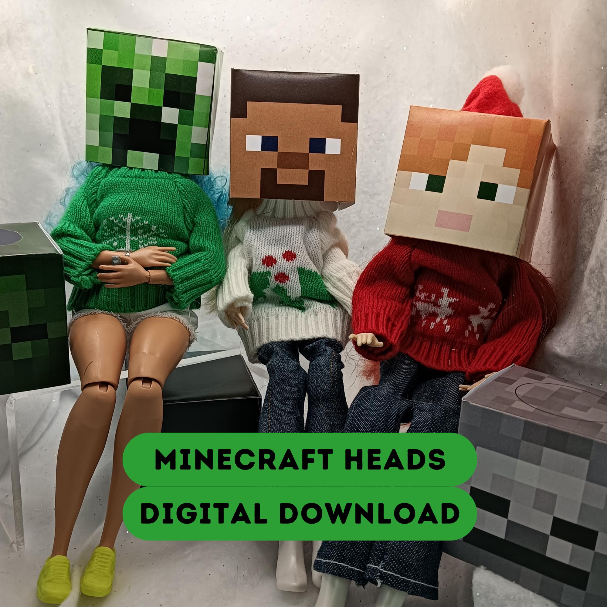 Mascherina Viso Bambini Minecraft, 100% Cotone, Blu, Taglia Unica, Nuovo Senza Etichette