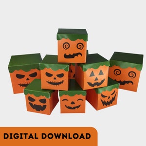 Halloween Jack O Lantern Print Your Own Digital Download Box | DIY Gift Box | Party Favour | Party Accessories |  Printable