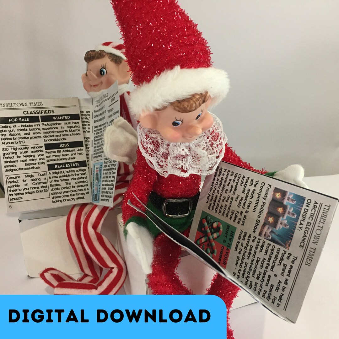 Elf Prop - Newspaper - Instant Digital Download - Printable - Christmas ...