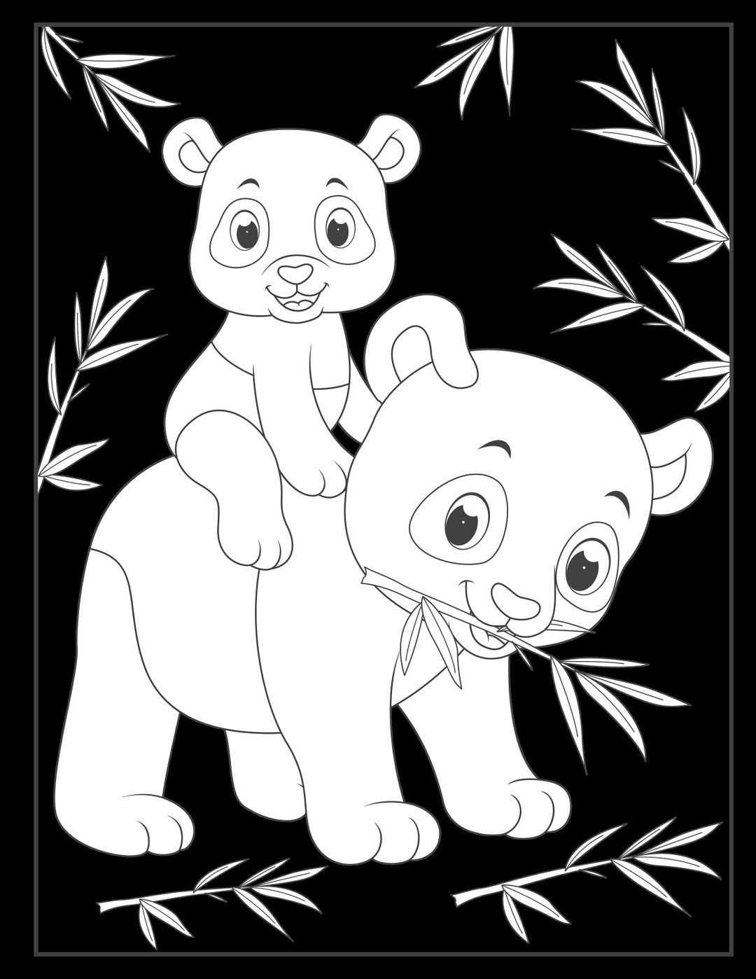 Panda Coloring Pages - Etsy