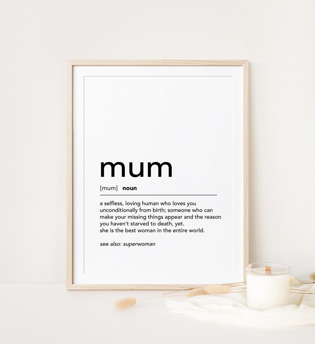 Mum Definition Wall Art, Mom Wall Art, Mom Gifts, Mothers Day Gifts, Funny Mom Gifts, Mom