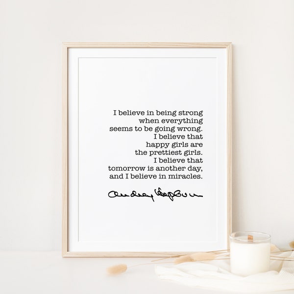 Audrey Hepburn Quote, Book Lovers gifts, Digital Download, Printable Wall Art, Literature quotes, Breakfast at Tiffany's