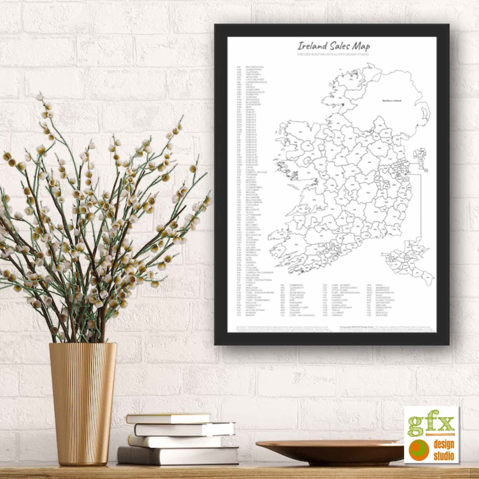 Ireland Eircode Sales Map Irish Postcode Map Business Sales Etsy