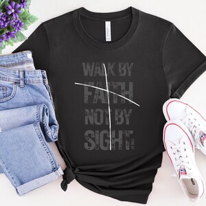 Walk by faith 2 Corinthians 5:7 unisex jersey t-shirt | bible verse shirt | christian t-shirt | scripture shirt | free shipping