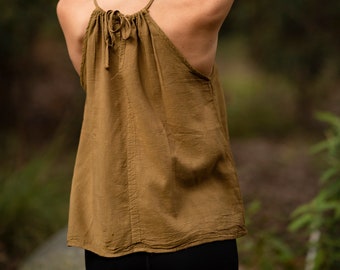 MOANA LINEN TOP - Festival Earthy Clothing Bohemian Boho Handmade Natural Organic Pixie Festival Fairy Top