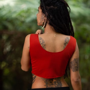 BOHO CROPPED TOP - Orange - Sportliche Kleidung Festival Tribal erdige Kleidung Kurzer Top Yoga Top