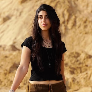 MOMENTUM FLOW TOP - Schwarz - Boho Festival Kleidung, erdiges, natürliches, handgemachtes Boho Tribal Pixie Fairy weiches Baumwoll Top