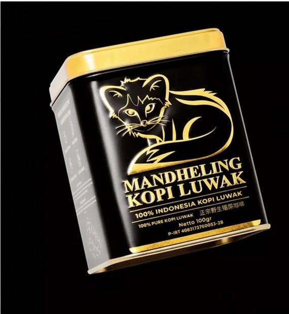 Worcas Mandheling Kopi Luwak 100g 3缶 Worcas Kopi Luwak Black Mandheling – Indonesian Premium Civet