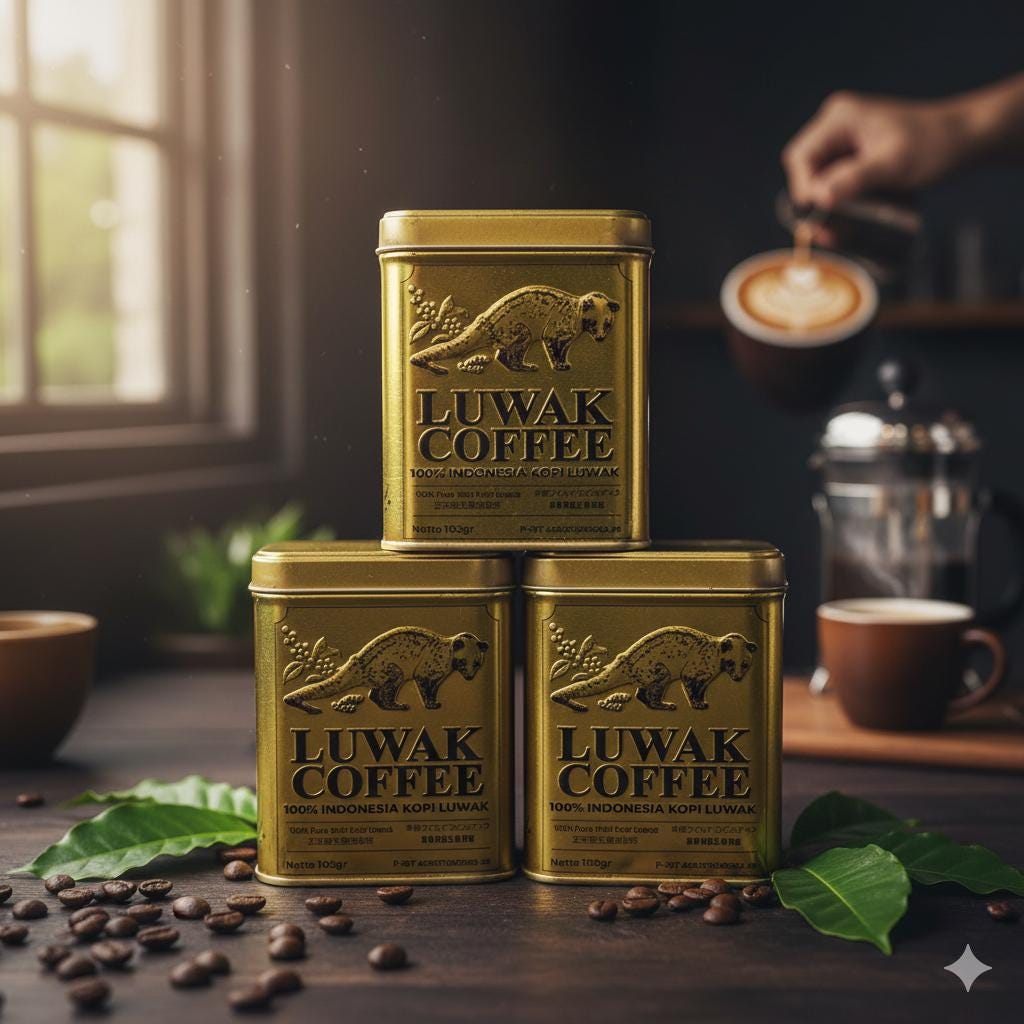 Premium Luwak Gold Coffee 100g by Worcas – Authentic Indonesian