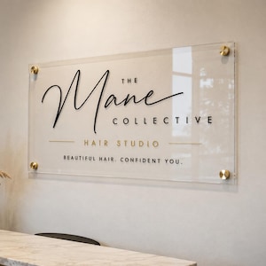 Personalized Business Acrylic Sign, Custom Acrylic Sign, Clear Floating Sign, Business Logo Sign, Clear Business Logo Sign, Acrylic Sign