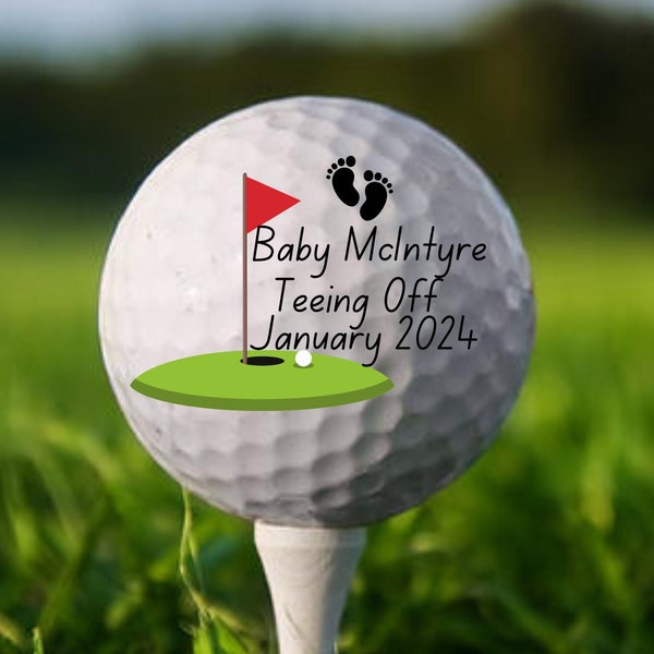 Custom Pregnancy Announcement Golf Balls, Gender Reveal Announcement, Golf Ball Pregnancy Reveal Ideas, Baby Announcement, Golf Baby Gift