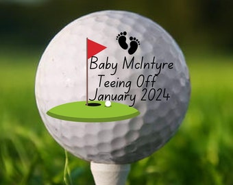 Custom Pregnancy Announcement Golf Balls, Gender Reveal Announcement, Golf Ball Pregnancy Reveal Ideas, Baby Announcement, Golf Baby Gift