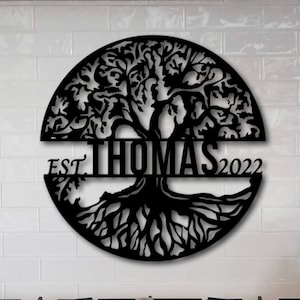 Tree of Life with Personalized Name Metal Sign; Tree of Life Sign; Custom Family Name Sign; Personalized Gift; Wedding Gift; Housewarming
