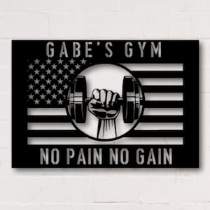 Gym Sign;Metal American Flag Gym Sign; Personalized Home Gym Sign; Custom Metal Gym Sign; Home Gym Sign;American Flag Sign;Crossfit Gym Sign