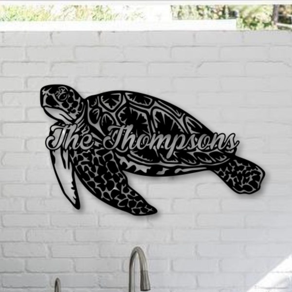 Custom Sea Turtle Sign, Metal Sea Turtle Sign Sign, Metal Turtle Sign, Turtle Sign, Sea Turtle Art Sign, Beach House Sign, Beach Sign