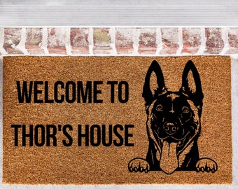 Belgian Malinois Doormat, Custom Belgian Malinois Doormat, Belgian Malinois Decor, Dog Doormat, Kennel Doormat, Pet Decor, Pet Doormat