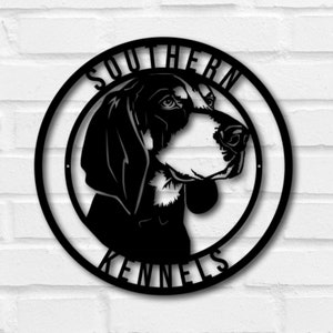 Metal Cur Dog Sign, Metal Hound Dog Sign, Hound Dog Sign, Bluetick Hound Dog Sign, Retriever Sign, Hound Sign, Hunting Dog Sign, Dog Sign