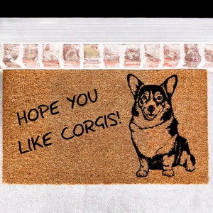 Custom Corgi Doormat, Dog Doormat, Corgi Doormat, Corgi Decor, Custom Dog Doormat, Doormat with Dog Image, Pet Doormat, Dog Kennel Doormat