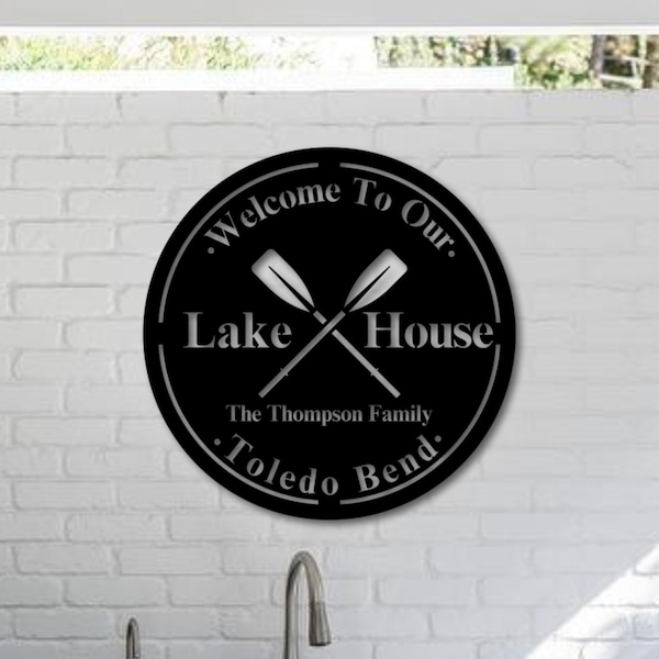 Metal Lake House Sign, Lake Sign, Lakehouse Sign, Beachhouse Sign, Beach Sign, River House Sign, Custom Lake Sign, Lake House Decor