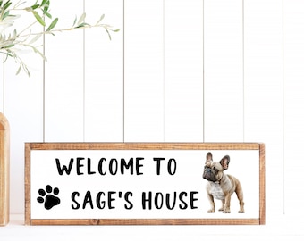 French Bulldog Sign, Frenchie Sign, French Bulldog Decor, Watercolor French Bulldog Sign, French Bulldog Art, Wooden Dog Sign