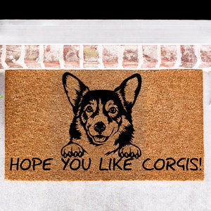 Custom Corgi Doormat, Dog Doormat, Corgi Doormat, Corgi Decor, Custom Dog Doormat, Doormat with Dog Image, Pet Doormat, Dog Kennel Doormat