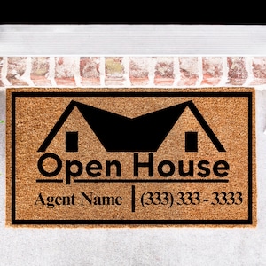 Open House Realtor Doormat, Realtor Doormat, Open House Decor, Realtor Gift, House Closing Gift, Real Estate Agent Gift, Broker Gift