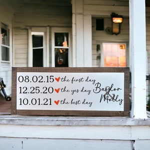 Anniversary Gift For Her, Anniversary Sign, Last Name Sign, Wedding Date Sign, Wedding Gift Sign, Couples Name Sign, Custom Date Sign
