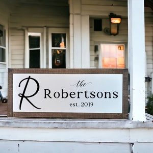 Personalized Printed Wood Family Name Sign With Established Date, Family Name Sign, Wooden Family Name Sign, Established Date Sign