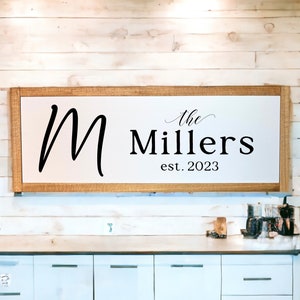 Personalized Printed Wood Family Name Sign With Established Date, Family Name Sign, Wooden Family Name Sign, Established Date Sign