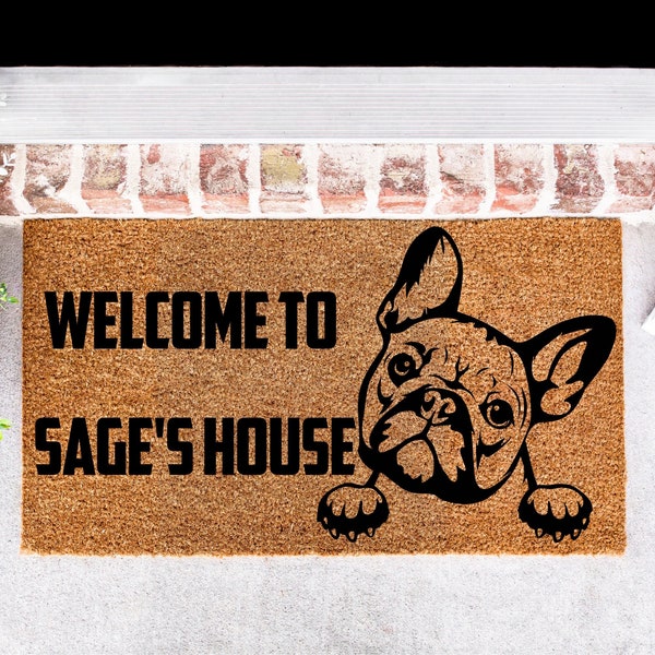 French Bulldog Doormat, Frenchie Doormat, Bulldog Doormat, French Bulldog Decor, Dog Doormat, French Bulldog Kennel Doormat, Kennel Doormat