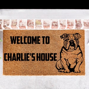 English Bulldog Doormat, Bulldog Doormat, English Bulldog Decor, Dog Doormat, English Bulldog Kennel Doormat, Kennel Doormat