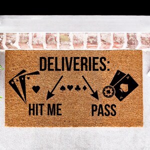 Blackjack Doormat, Casino Doormat, Funny Doormat, Delivery Driver Doormat, Gambling Doormat, Poker Doormat, Blackjack Decor, Casino Decor