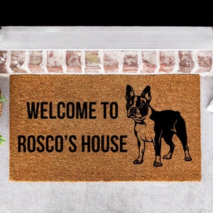 Boston Terrier Doormat, Terrier Doormat, Bulldog Doormat, Boston Terrier Decor, Dog Doormat, Boston Terrier Kennel Doormat, Kennel Doormat
