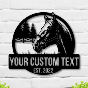 Custom Metal Horse Sign, Custom Horse Ranch Sign, Horse Ranch Sign, Metal Horse Sign, Ranch Sign, Horse Stable Sign, Farmhouse Sign, Horse