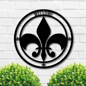Metal Fleur De Lis Sign, Fleur De Lis Art, signo de metal de Luisiana, arte de Luisiana, decoración de pared Fleur de lis, decoración de Luisiana, decoración Fleur de lis