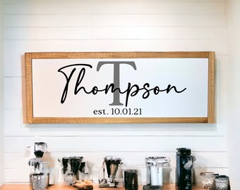 Custom Last Name Sign, Family Last Name Sign, Personalized Printed Wood Family Name Sign With Last Name, Custom Wood Sign, Wedding Gift