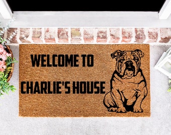 English Bulldog Doormat, Bulldog Doormat, English Bulldog Decor, Dog Doormat, English Bulldog Kennel Doormat, Kennel Doormat
