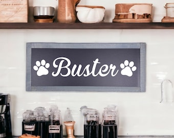 Custom Dog Sign, Custom Pet Sign, Wooden Dog Sign, Custom Pet Decor, Custom Pet Name Sign, Paw Print Sign, Personalized Dog Sign, Dog Decor