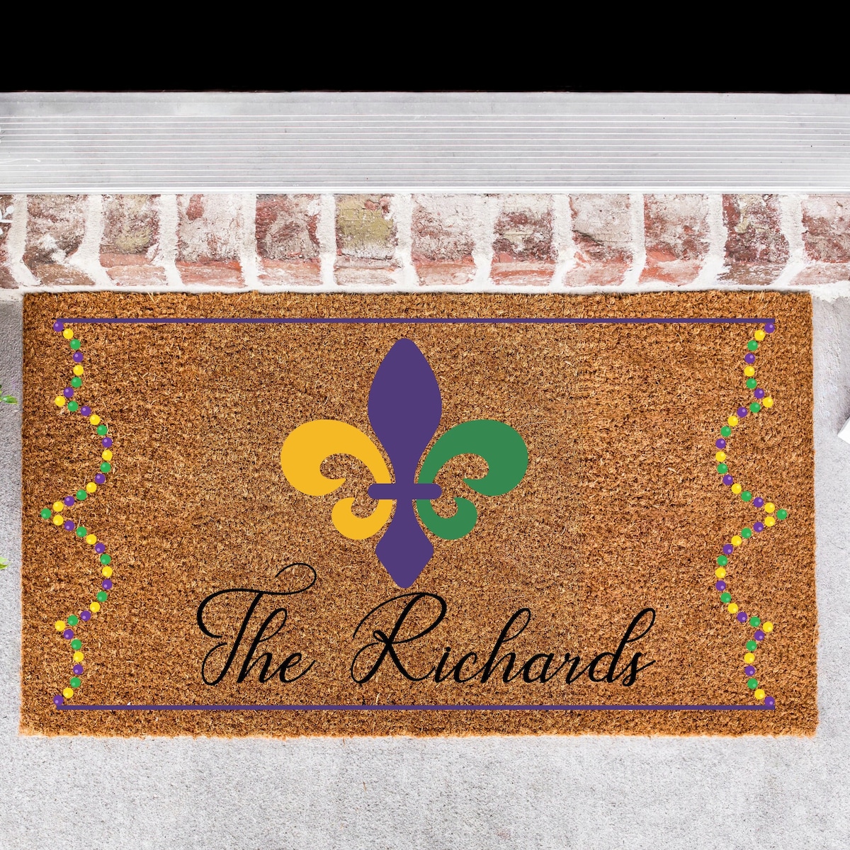 Personalized Mardi Gras Doormat Family Doormat, Mardi Gras Decor, Mardi Gras Doormat, New Orleans Doormat, Last Name Sign, Family Name Sign - Etsy