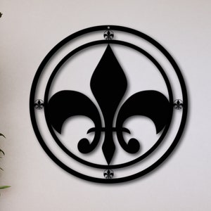 Metal Fleur De Lis Sign, Fleur De Lis Art, signo de metal de Luisiana, arte de Luisiana, decoración de pared Fleur de lis, decoración de Luisiana, decoración Fleur de lis
