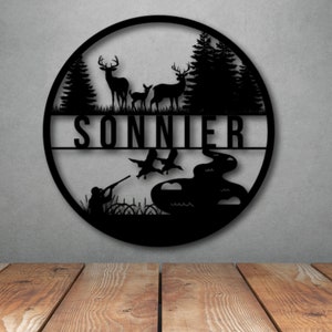 Custom Hunting Metal Sign; Personalized Metal Sign; Custom Deer Sign; Duck Sign; Duck Hunting Sign; Deer Head Sign; Hunting Camp Sign
