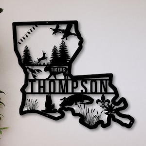 Louisiana Metal Sign: Custom Louisiana Sign; Louisiana Family Name Sign; Louisiana Decor; Louisiana Name Sign; Family Name Sign; Louisiana