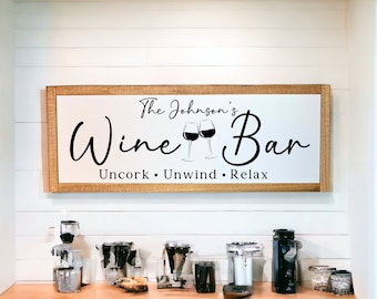 Personalized Wine Bar Sign, Wooden Wine Sign, Wine Cellar Sign, Wine Sign, Cocktail Sign, Wine Lover Gift, Home Bar Sign, Custom Wine Sign