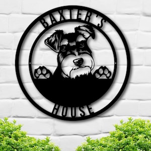 Metal Schnauzer Sign, Schnauzer Dog Sign, Schnauzer Sign, Schnauzer Dog Decor, Metal Dog Sign, Custom Dog Sig, Dog Decor, Dog House Sign