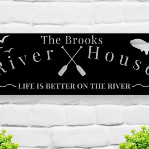 Personalized River House Sign River House Signs Etsy