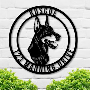 Metal Doberman Pinscher Sign, Doberman Sign, Doberman Dog Sign, Doberman, Dog Sign, Metal Dog Sign, Custom Dog Sign, Doberman Pinscher