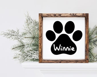 Personalized Paw Print Wood Sign, Dog Name Sign, Custom Dog Sign, Dog Name Sign, Pet Name Sign, Dog Sign, Dog Decor, Gift For Dog Owner