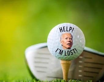 Help I'm Lost Joe Biden Golf Ball, Confused Sleepy Joe Funny Joe Biden Golf Ball, Funny Joe Biden Golf Ball, Help I'm Lost Golf ball