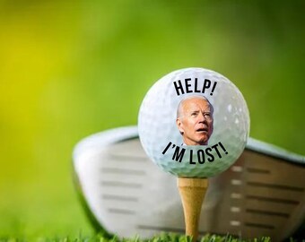 Help I'm Lost Joe Biden Golf Ball, Confused Sleepy Joe Funny Joe Biden Golf Ball, Funny Joe Biden Golf Ball, Help I'm Lost Golf ball